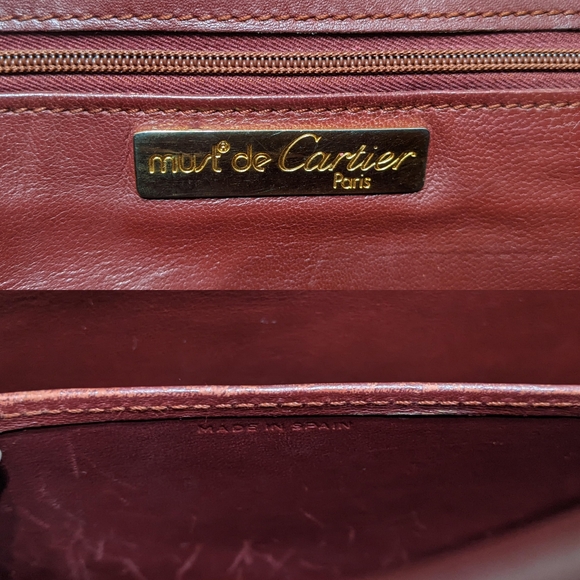 Vintage Cartier Bordeaux Leather Satchel - Picture 12 of 13